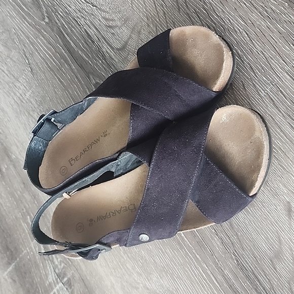 BearPaw Renee Cork Wedge Heel Criss Cross Strap Sandal 6 - Picture 5 of 10